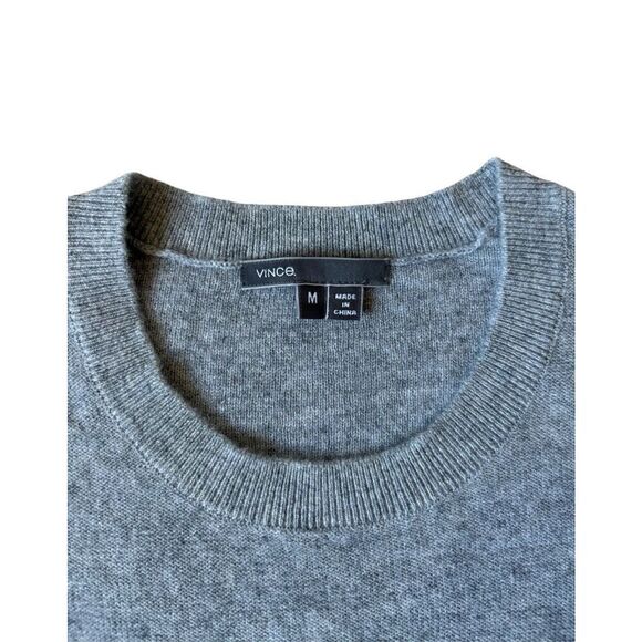 Vince Cashmere Colorblock Sweater Dress size M Black Gray Long Sleeve - Picture 4 of 9